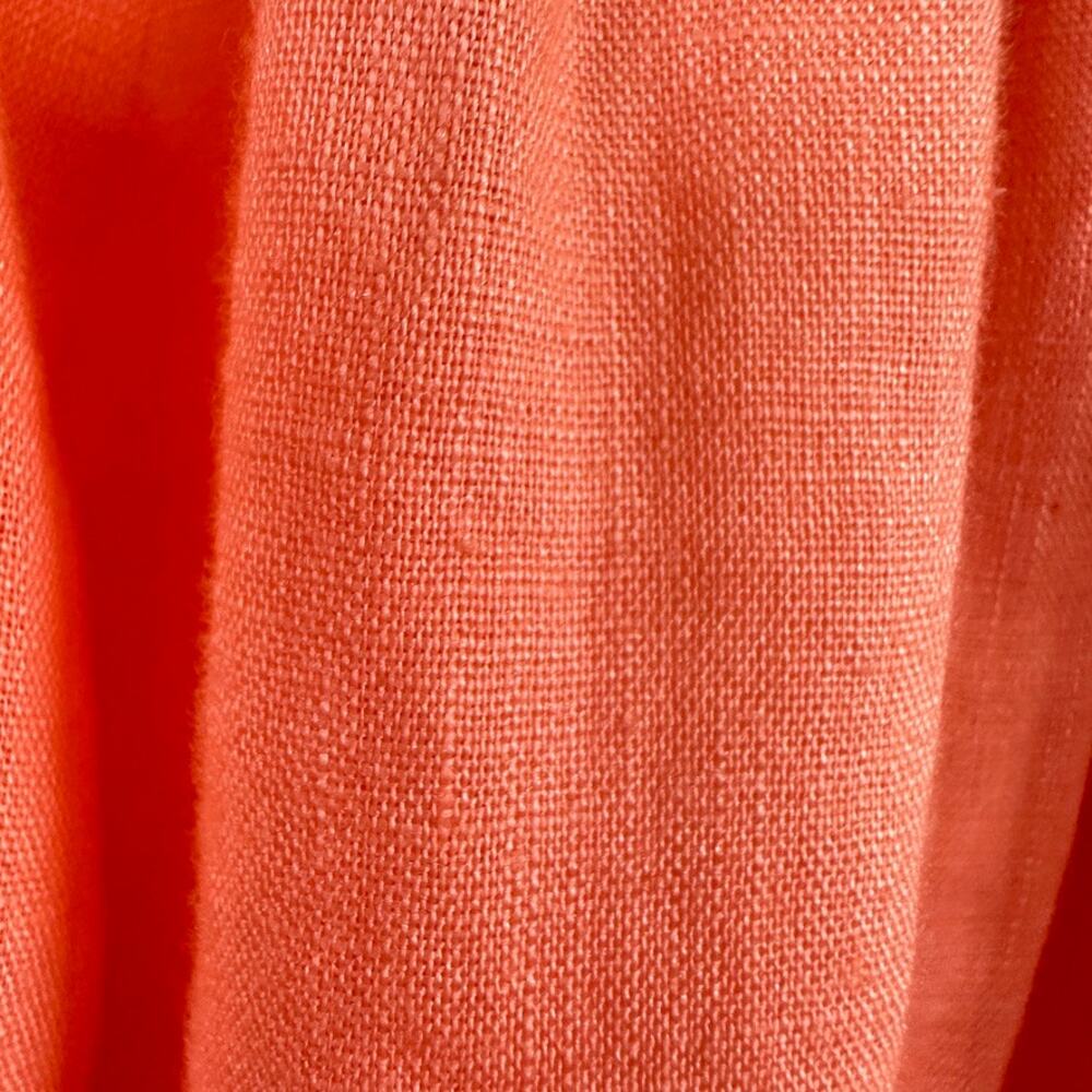 Talbots 100% Linen Floral Embroidered Peasant Blouse Womens Size MEDIUM Coral - Picture 6 of 11